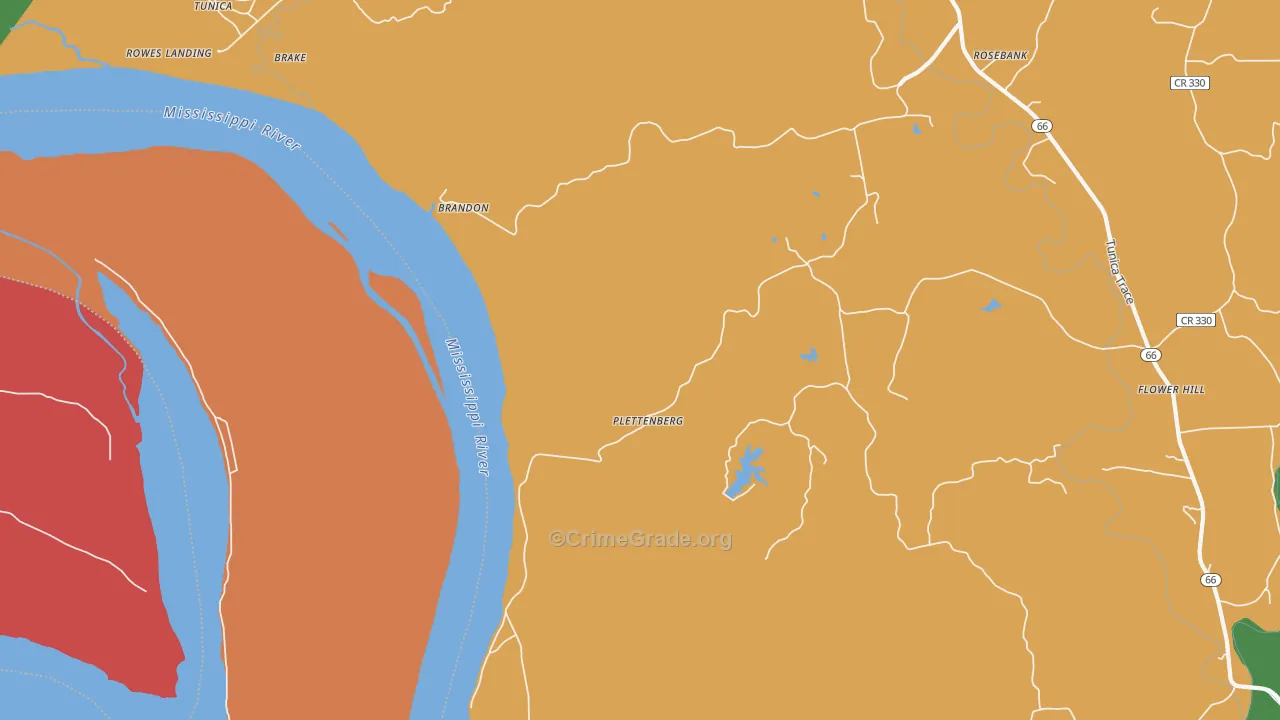 Plettenberg, LA Map of Theft Rates