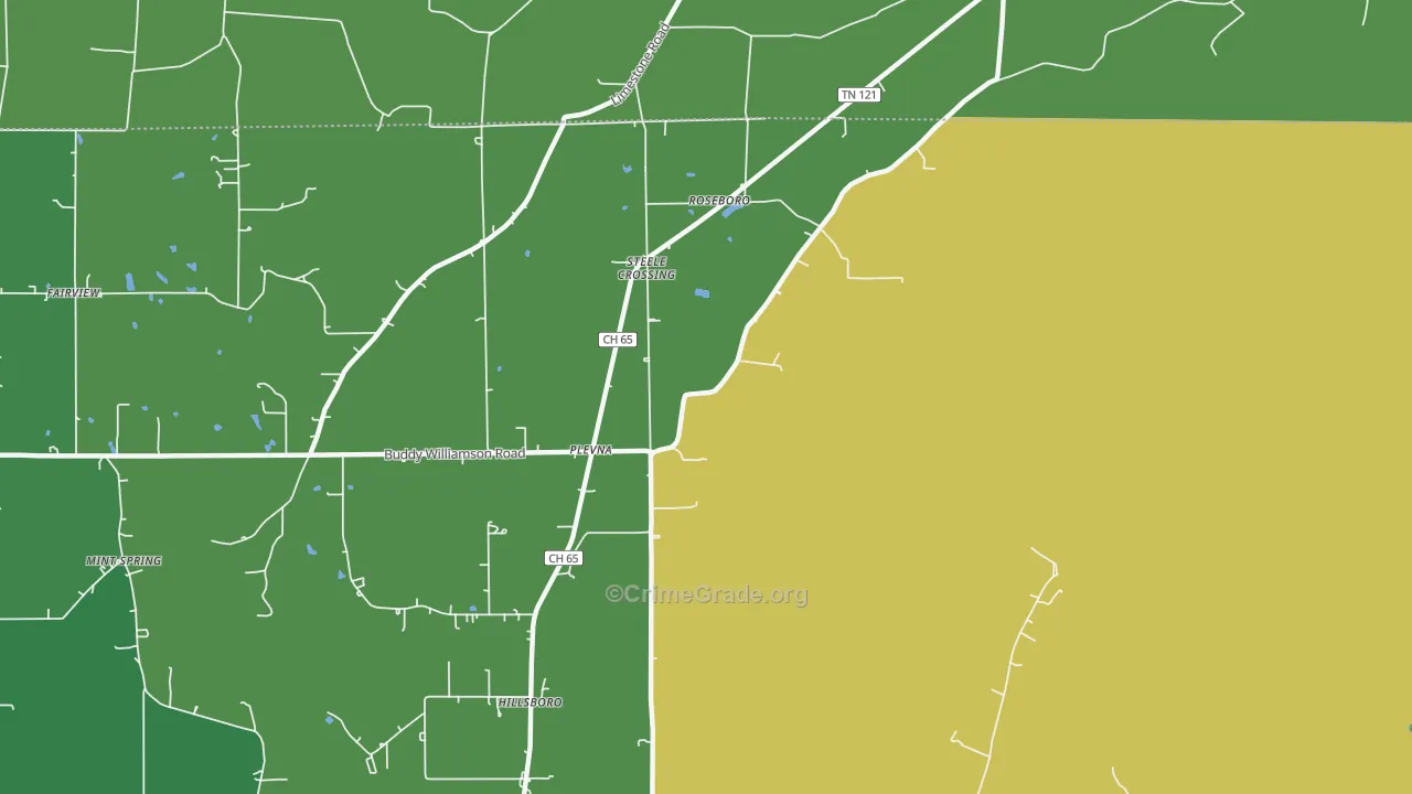Plevna, AL Map of Theft Rates