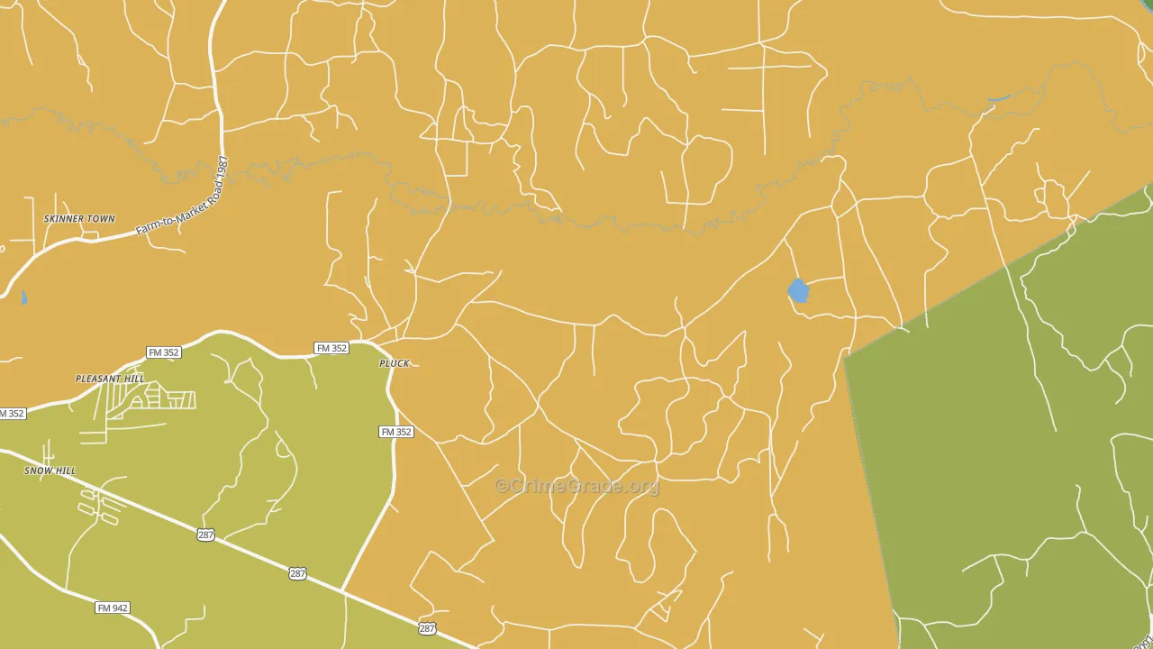 Pluck, TX Map of Theft Rates