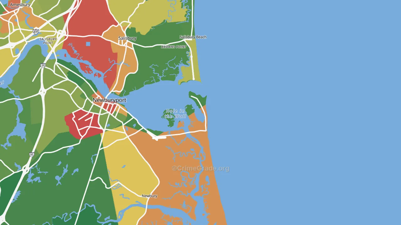 Plum Island, MA Map of Theft Rates