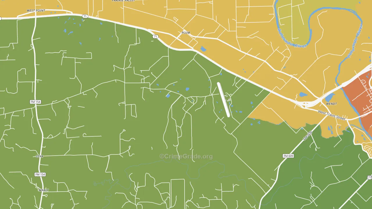 Plum, TX Map of Theft Rates