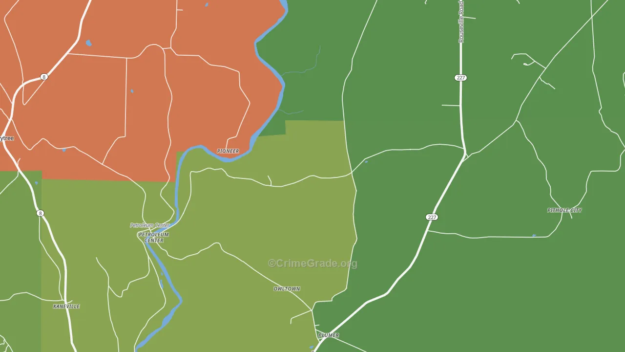 Plumer, PA Map of Theft Rates