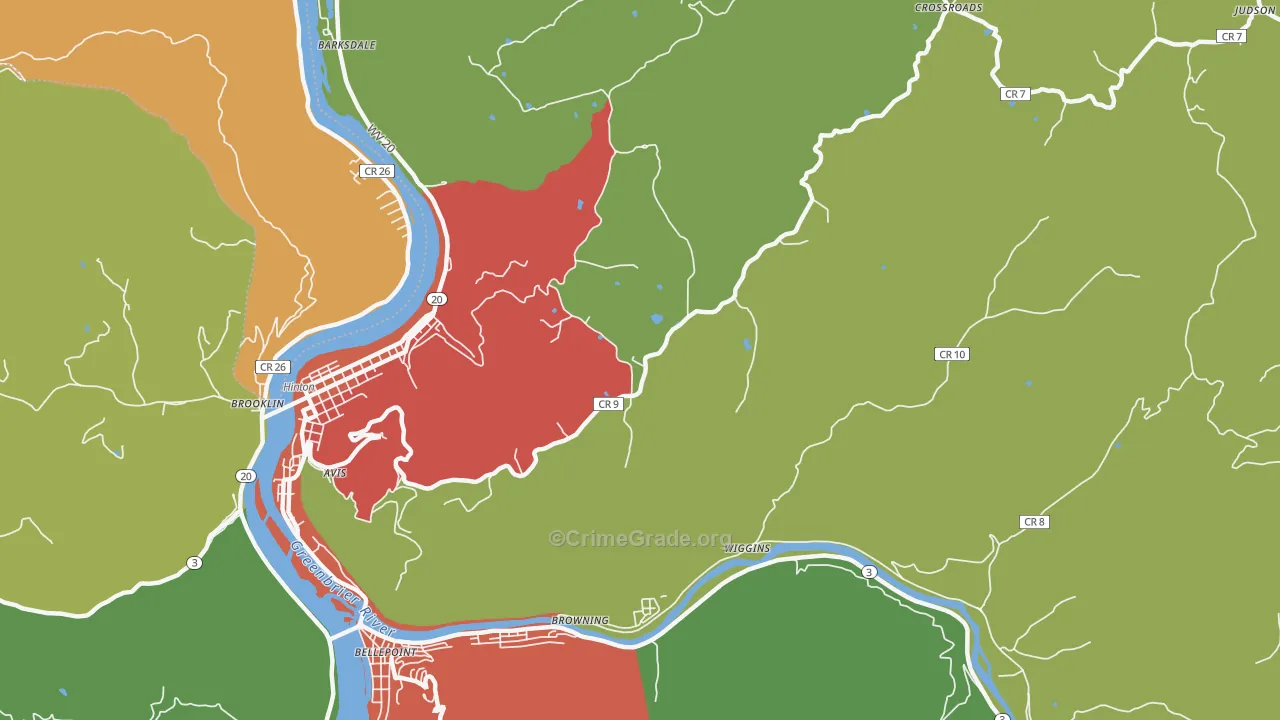 Pluto, WV Map of Theft Rates