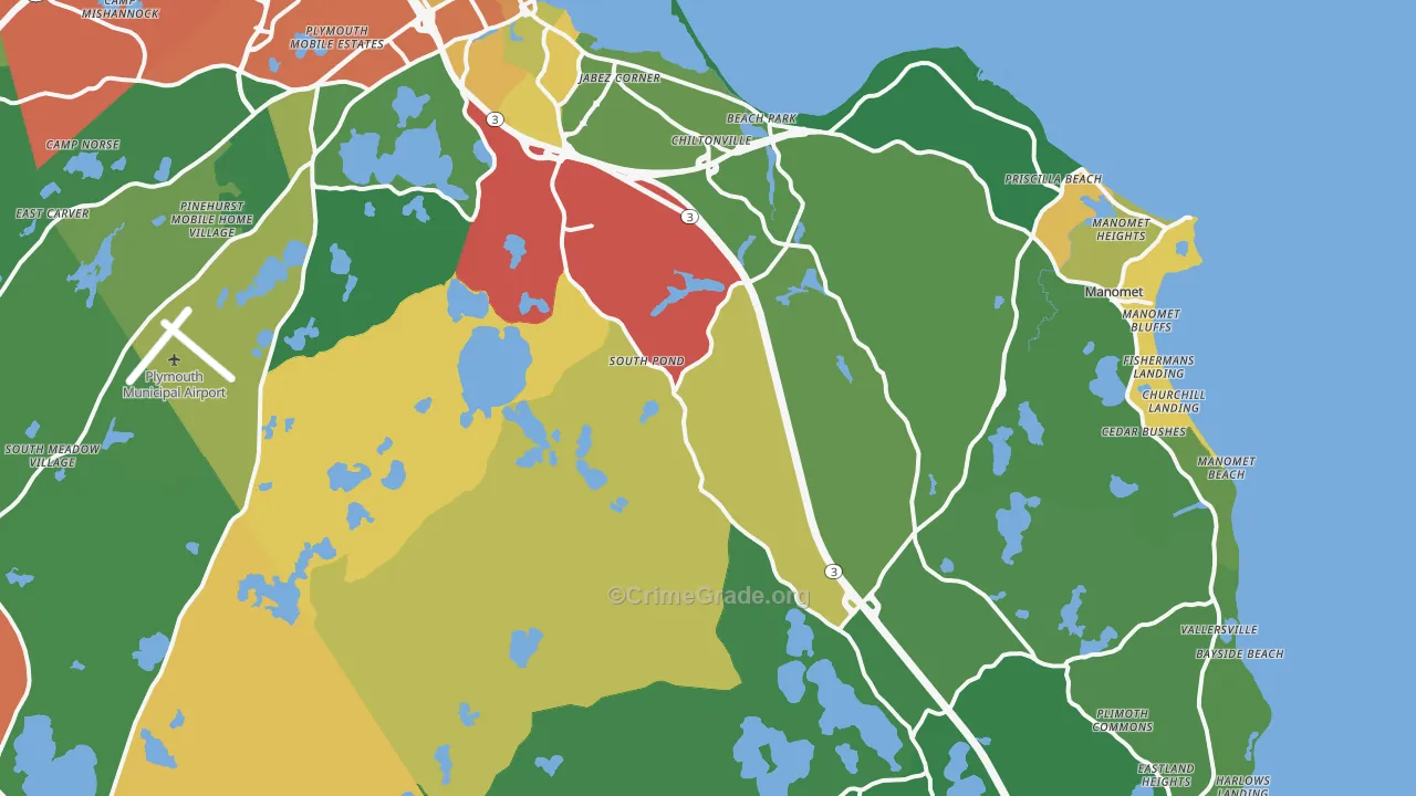 Plymouth, MA Map of Theft Rates