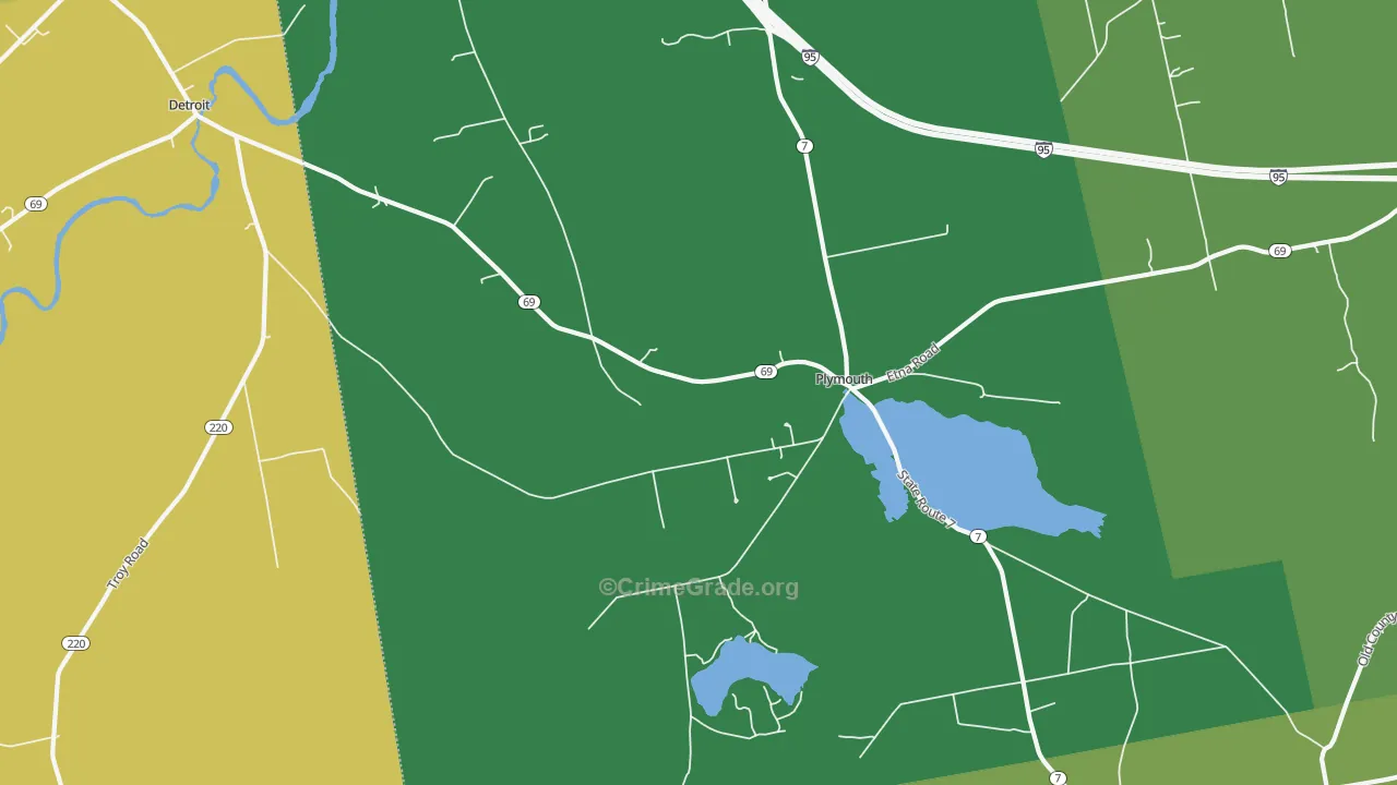 Plymouth, ME Map of Theft Rates