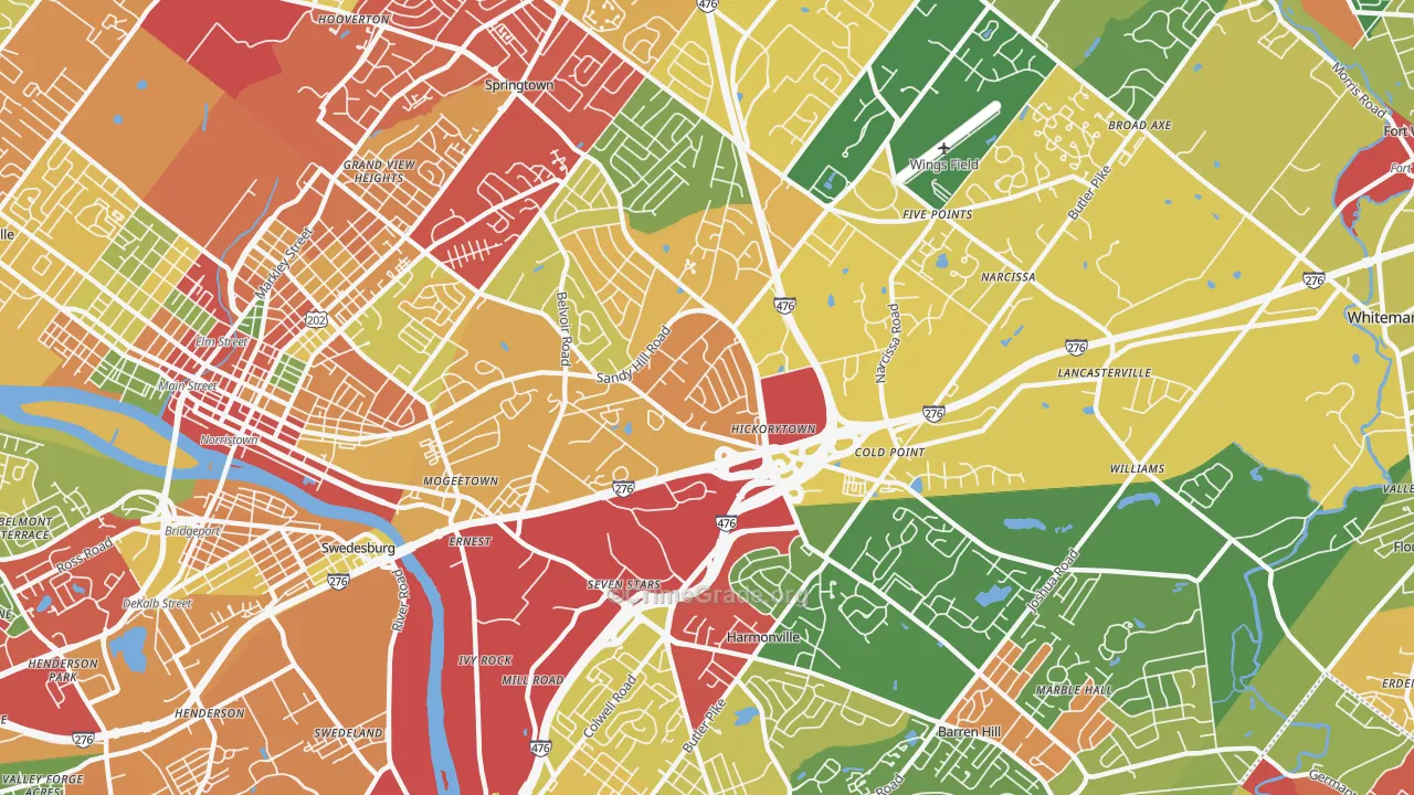 Plymouth Meeting, PA Map of Theft Rates
