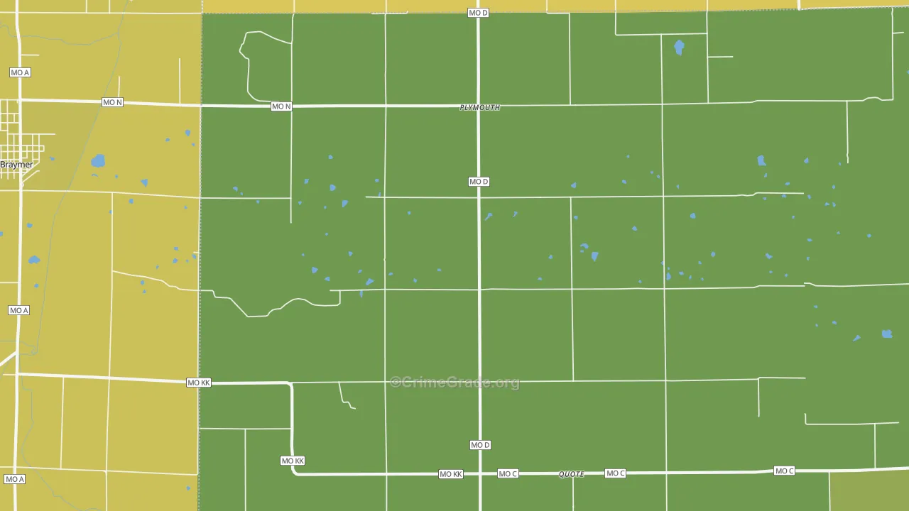 Plymouth, MO Map of Theft Rates
