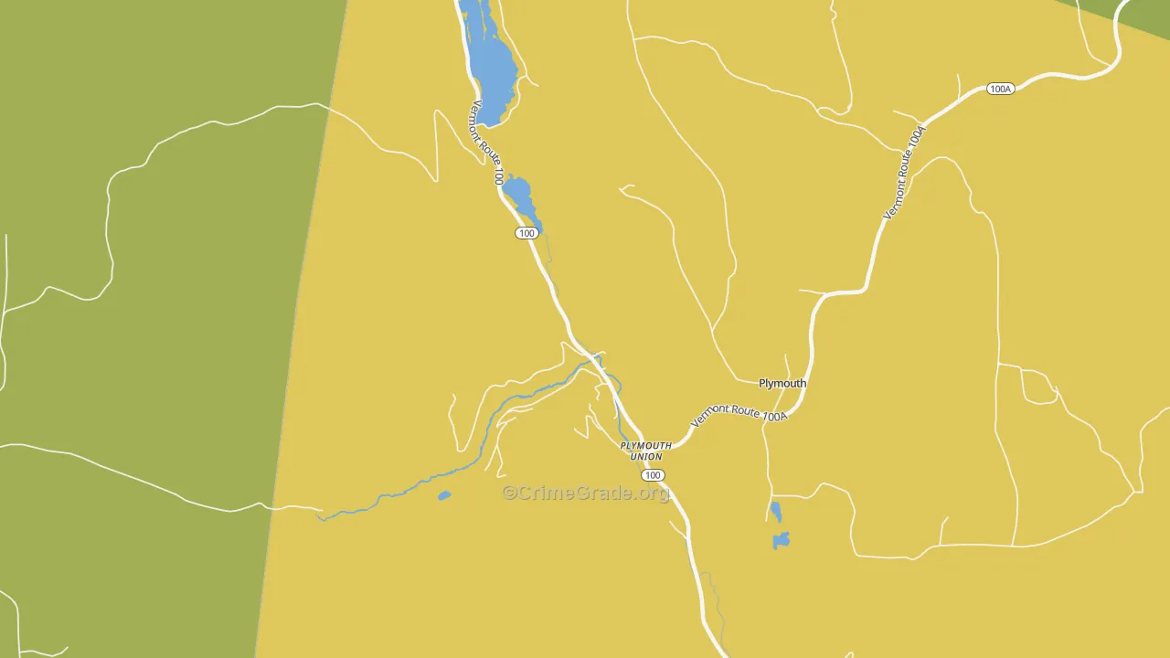 Plymouth Union, VT Map of Theft Rates