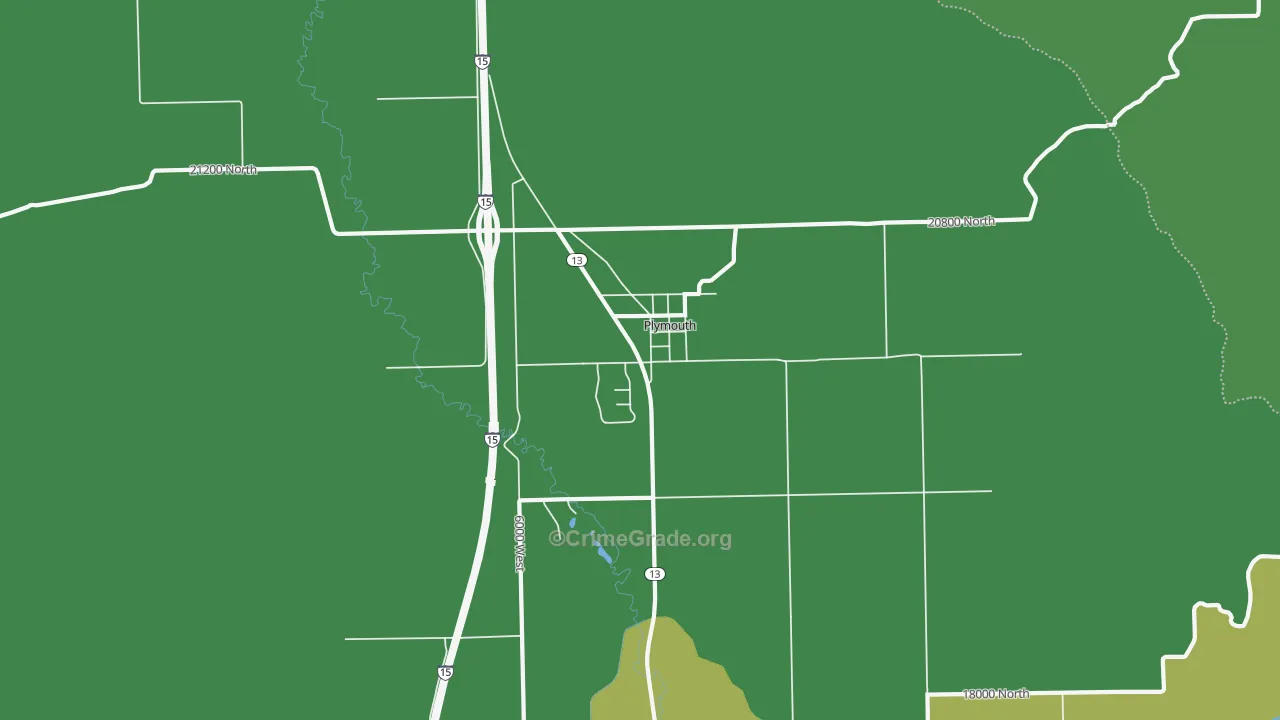 Plymouth, UT Map of Theft Rates