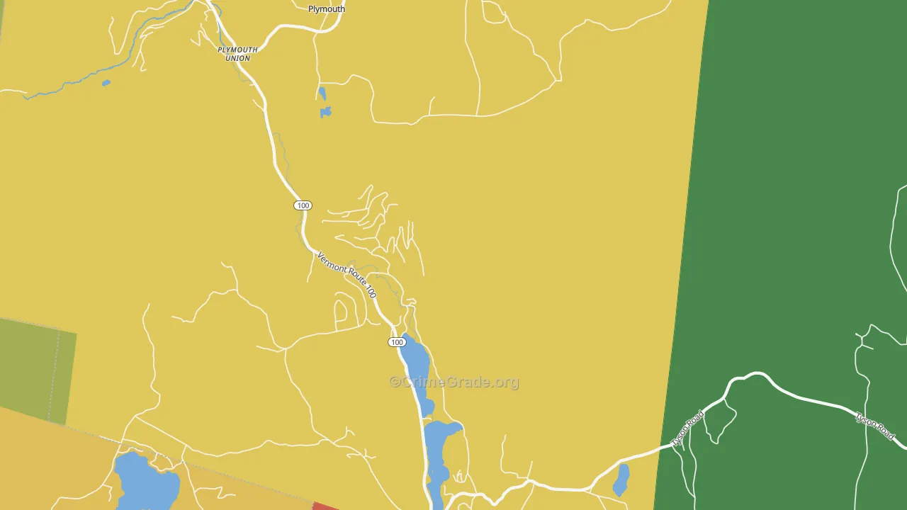 Plymouth, VT Map of Theft Rates