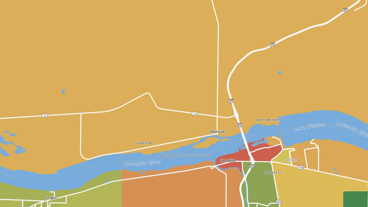 Plymouth, WA Map of Theft Rates
