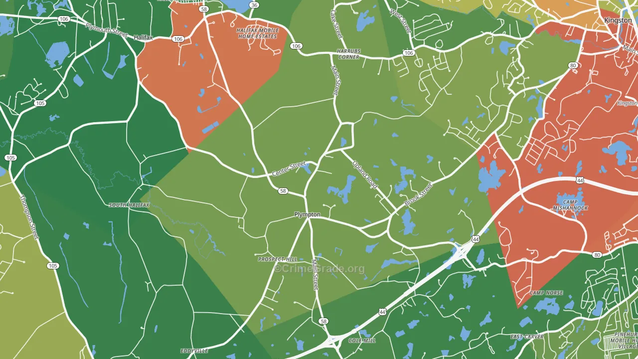 Plympton, MA Map of Theft Rates