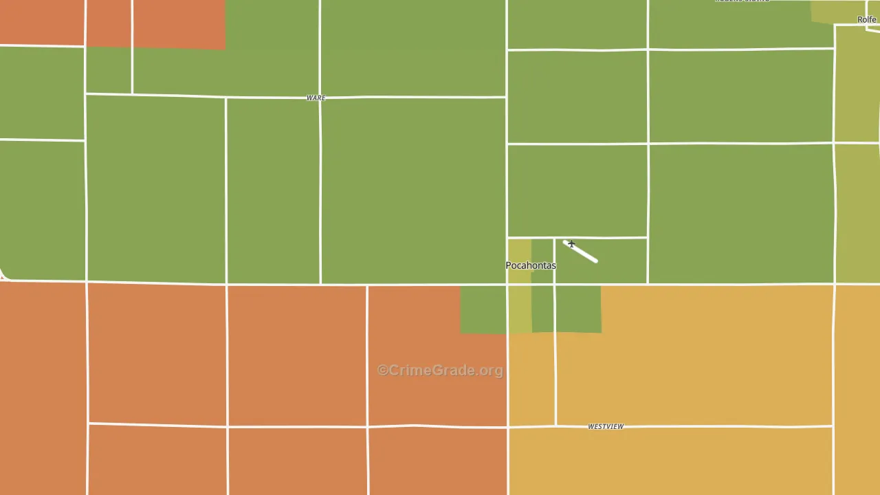 Pocahontas County, IA Map of Theft Rates