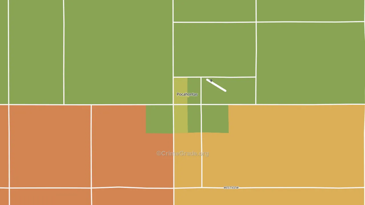 Pocahontas, IA Map of Theft Rates
