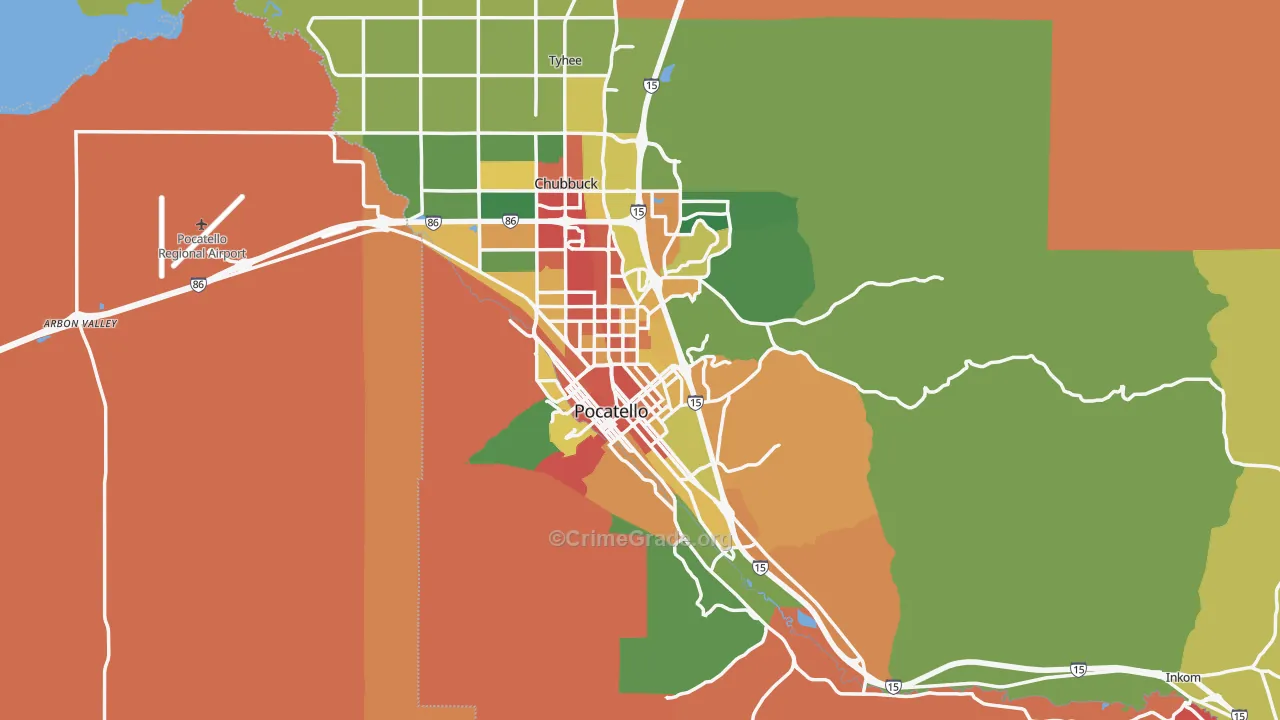 Pocatello, ID Map of Theft Rates