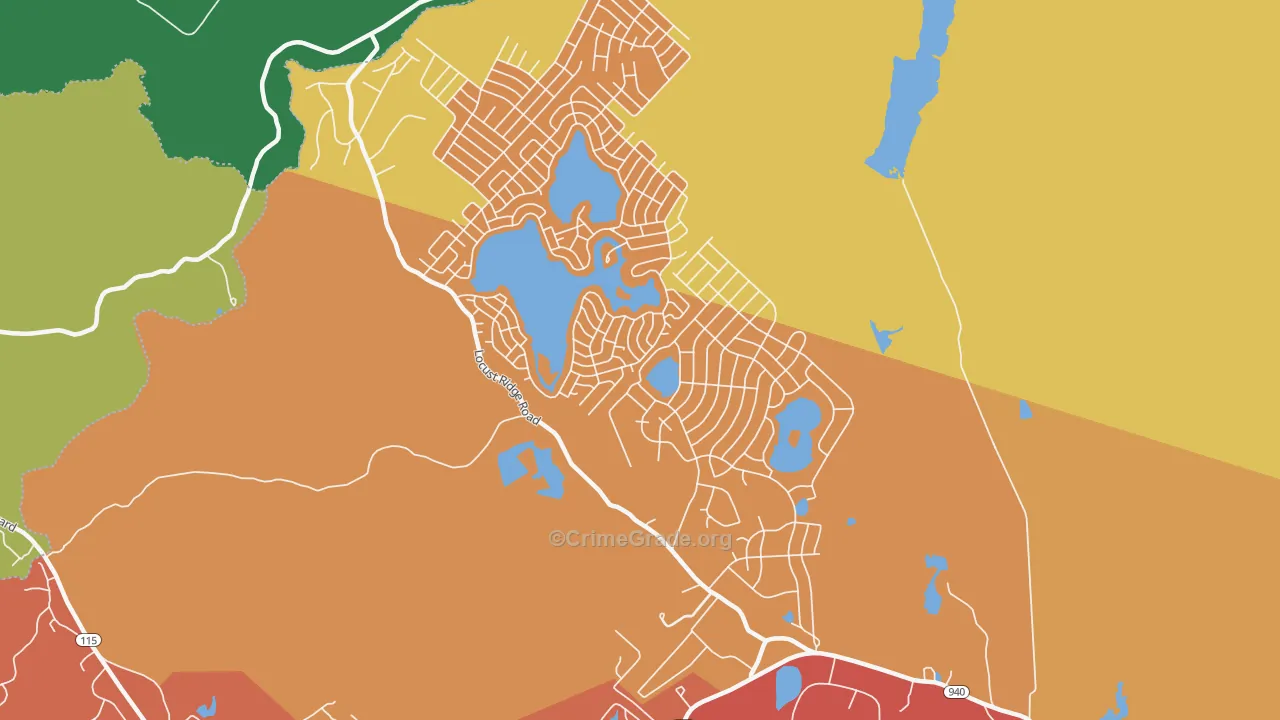 Pocono Lake, PA Map of Theft Rates