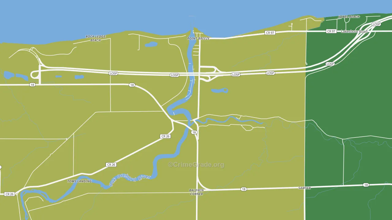 Point Breeze, NY Map of Theft Rates