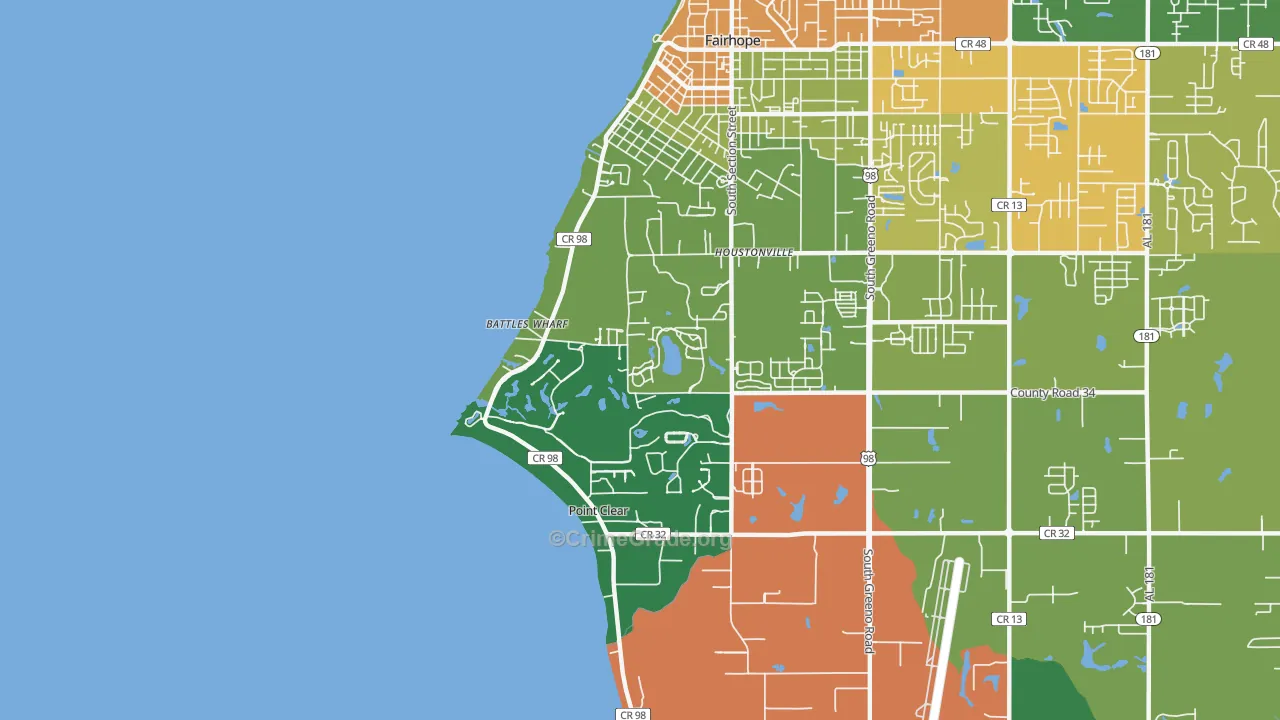 Point Clear, AL Map of Theft Rates