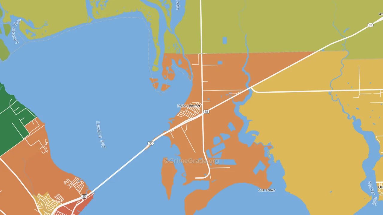 Point Comfort, TX Map of Theft Rates