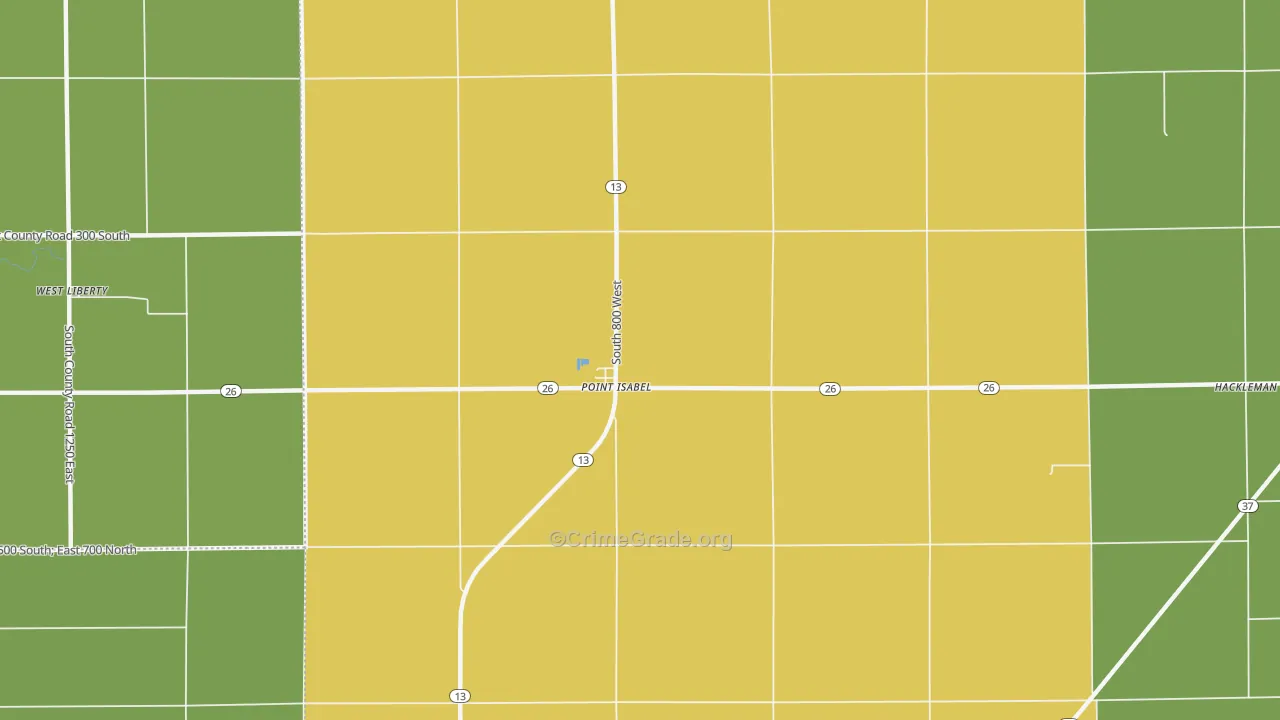Point Isabel, IN Map of Theft Rates