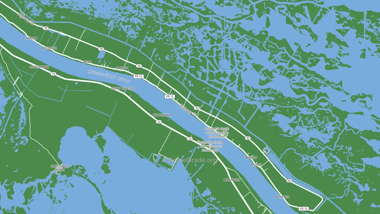 Pointe a la Hache, LA Map of Theft Rates
