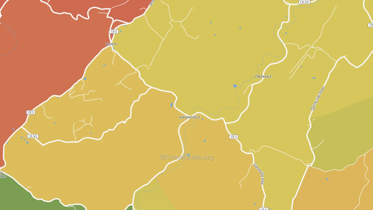 Points, WV Map of Theft Rates