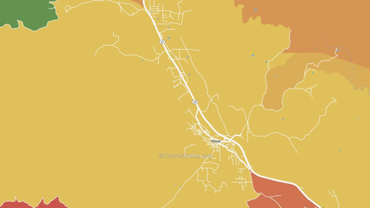 Poland Junction, AZ Map of Theft Rates