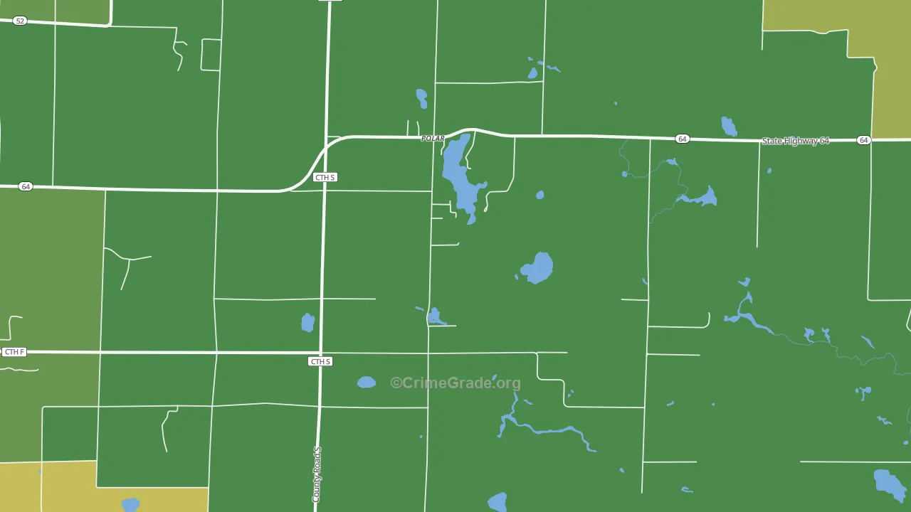 Polar, WI Map of Theft Rates