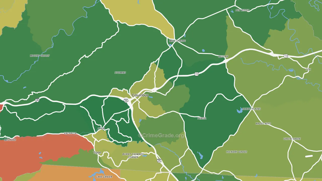 Polk County, NC Map of Theft Rates