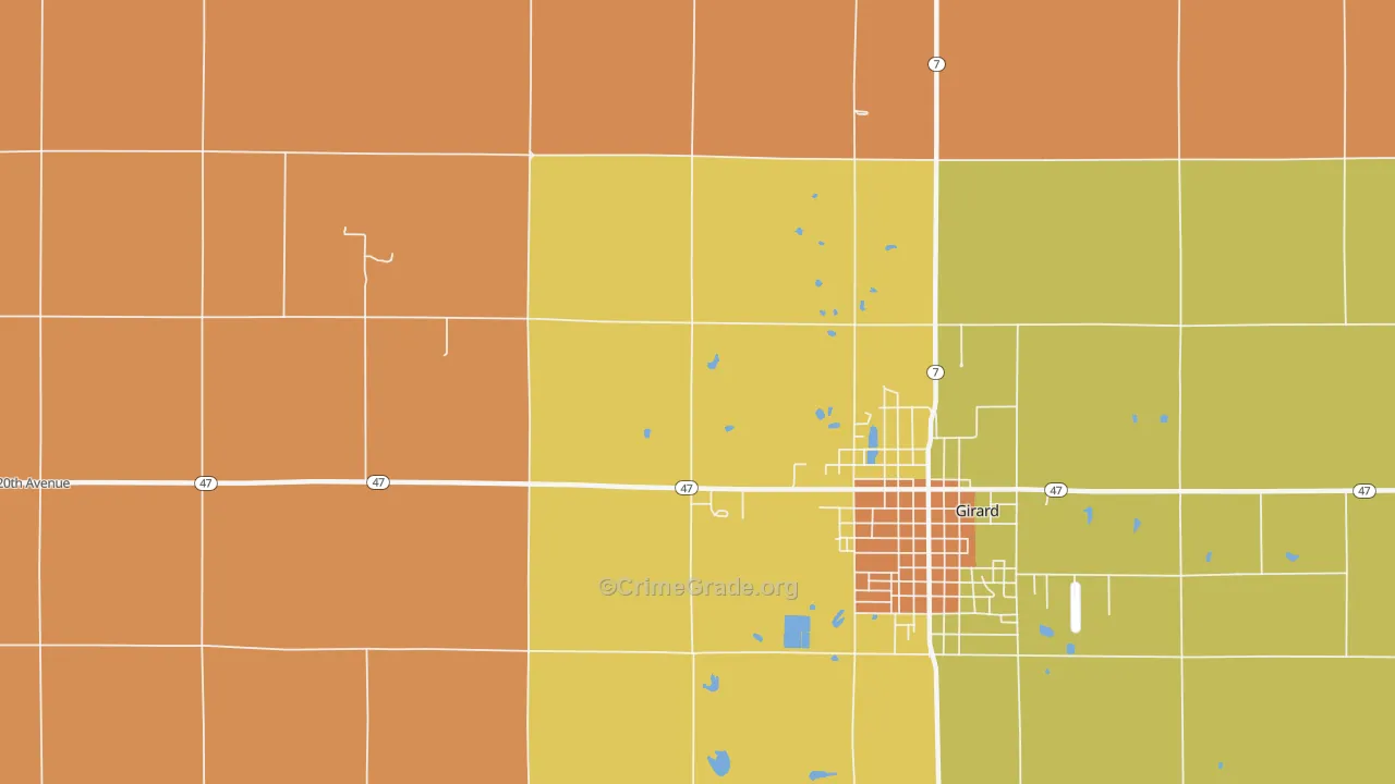 Polk, KS Map of Theft Rates