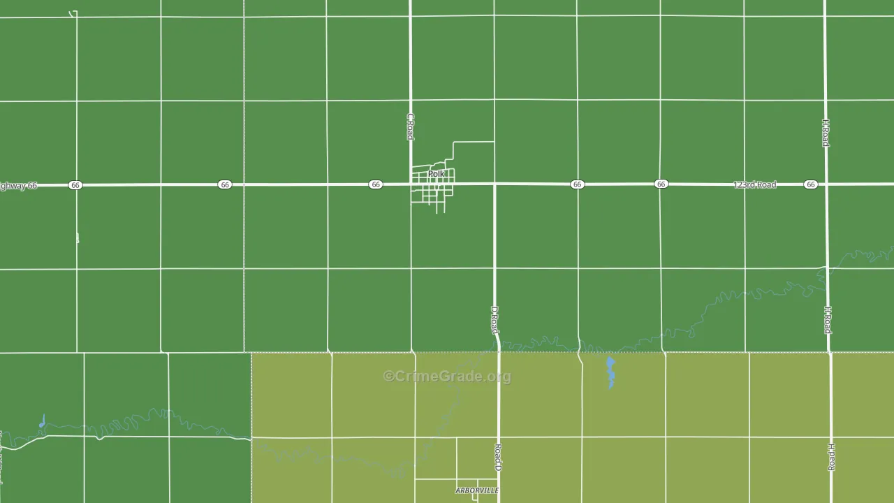 Polk, NE Map of Theft Rates