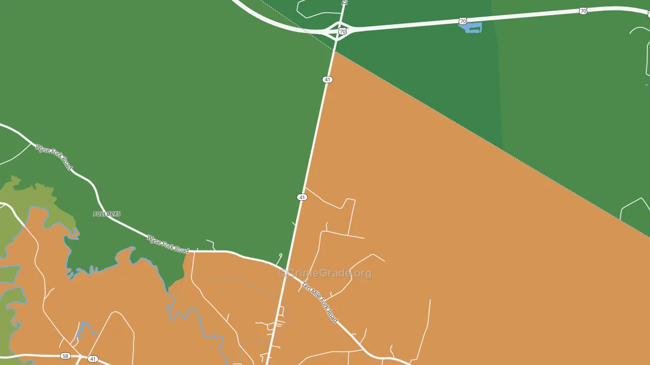 Pollocks, NC Map of Theft Rates