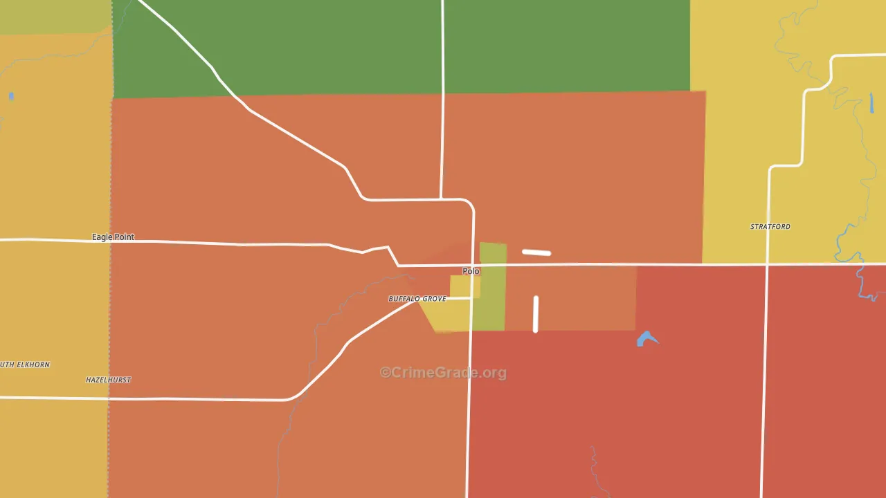 Polo, IL Map of Theft Rates