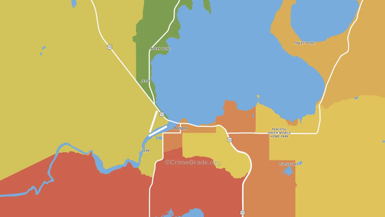 Polson, MT Map of Theft Rates