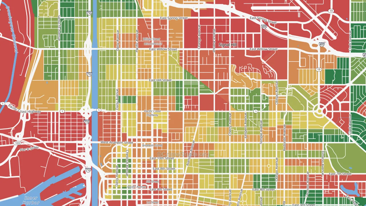 Poly High District, Long Beach, CA Map of Theft Rates