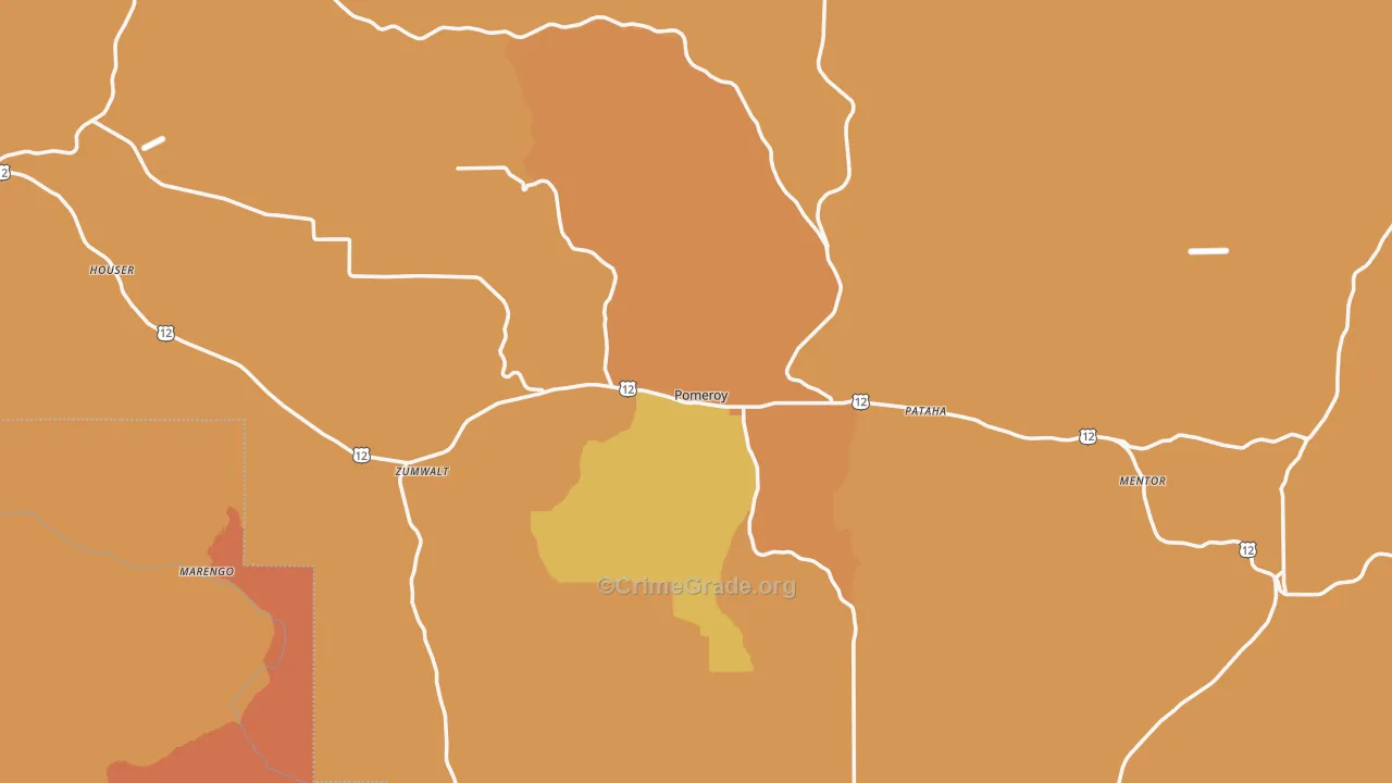 Pomeroy, WA Map of Theft Rates