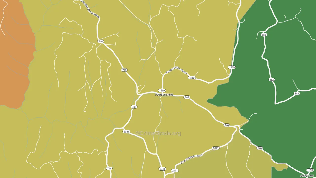 Pomeroyton, KY Map of Theft Rates