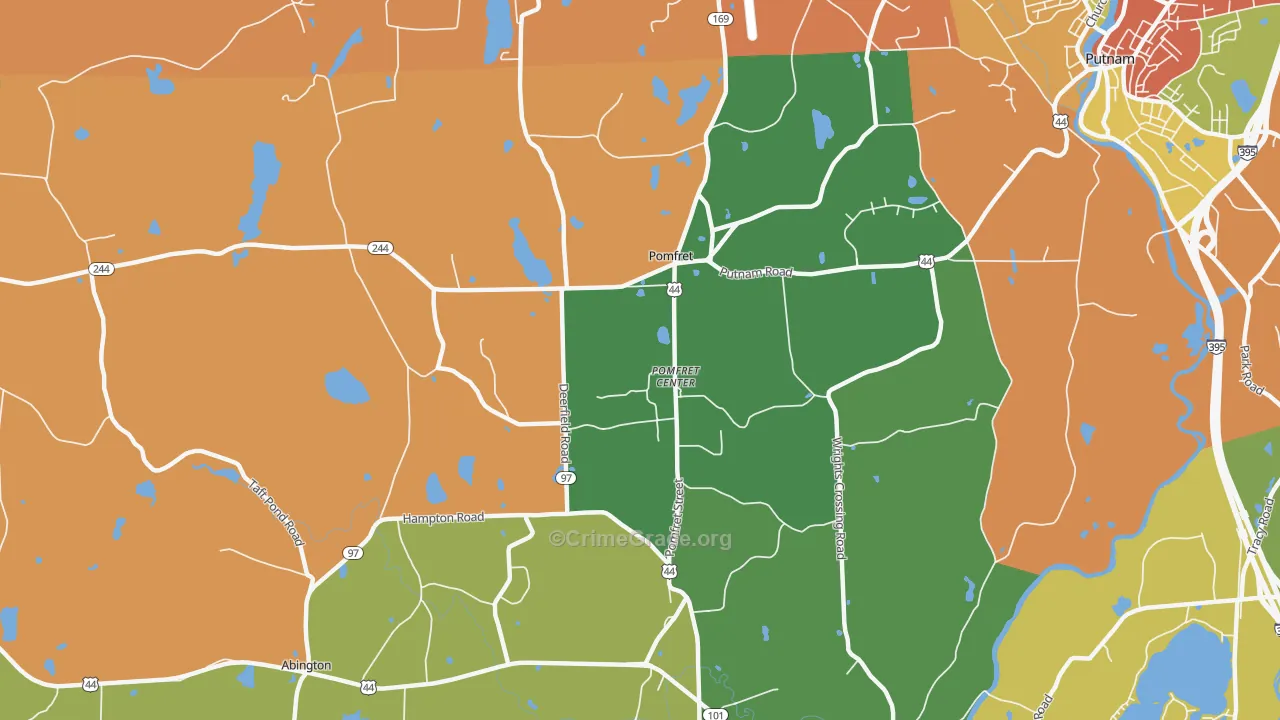 Pomfret, CT Map of Theft Rates