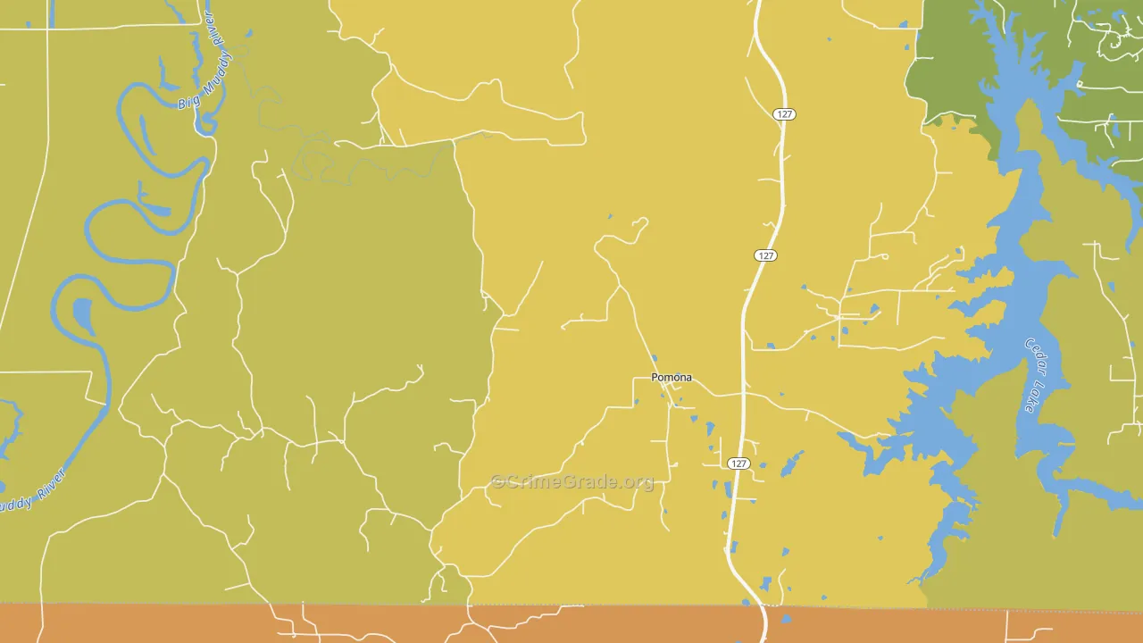 Pomona, IL Map of Theft Rates