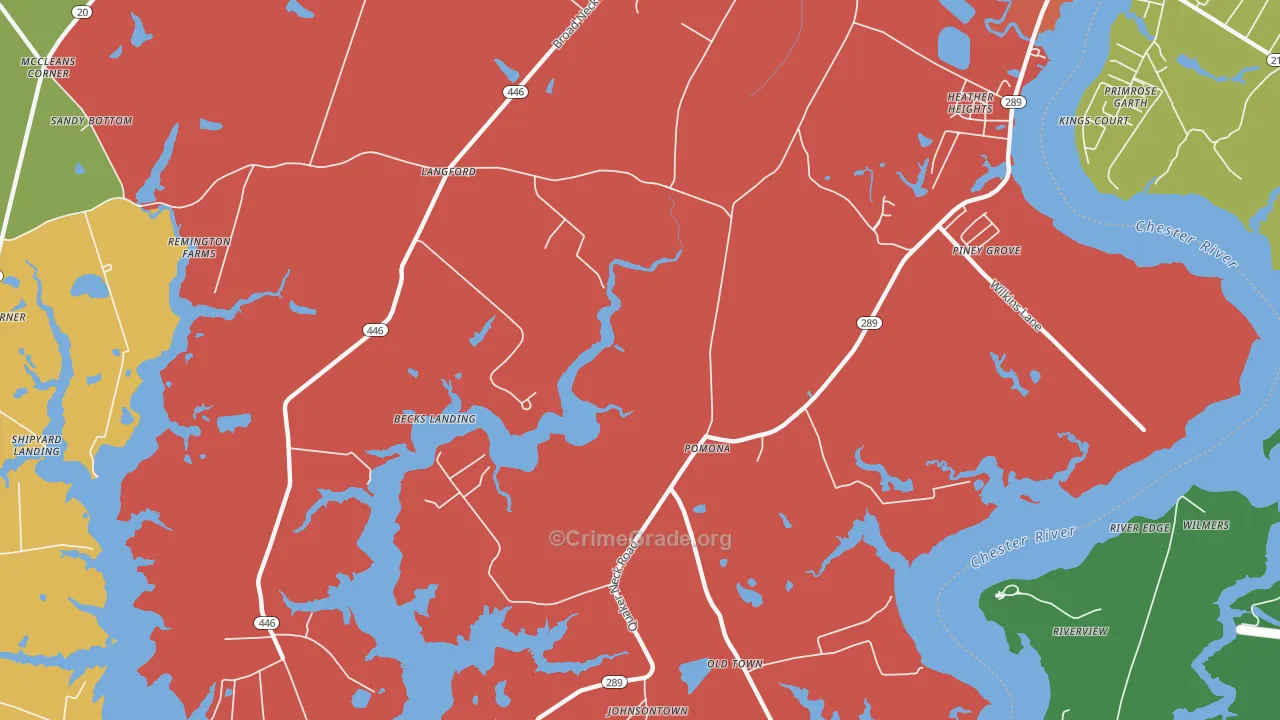 Pomona, MD Map of Theft Rates