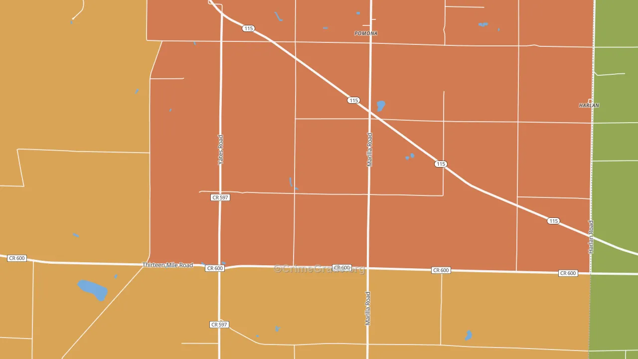 Pomona, MI Map of Theft Rates