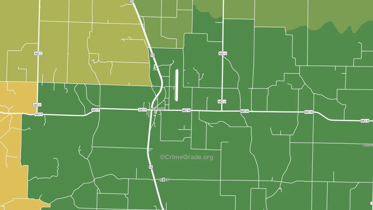 Pomona, MO Map of Theft Rates