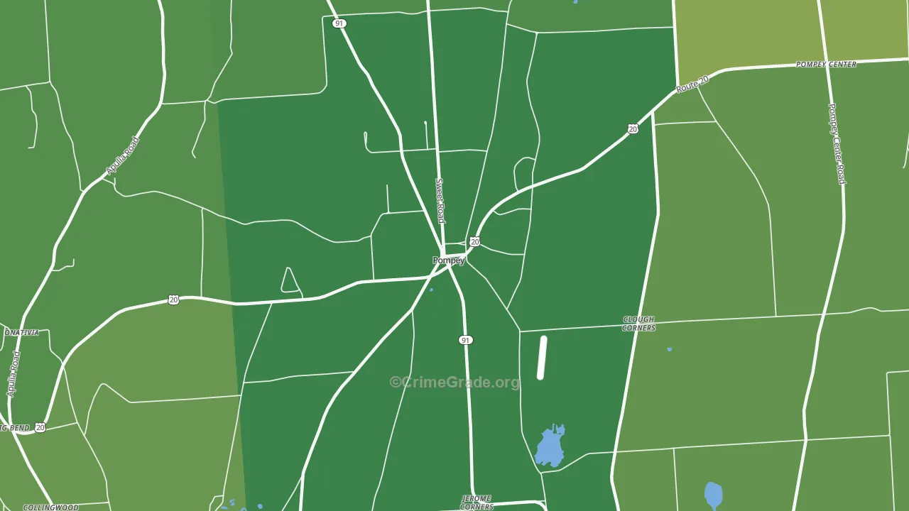 Pompey, NY Map of Theft Rates