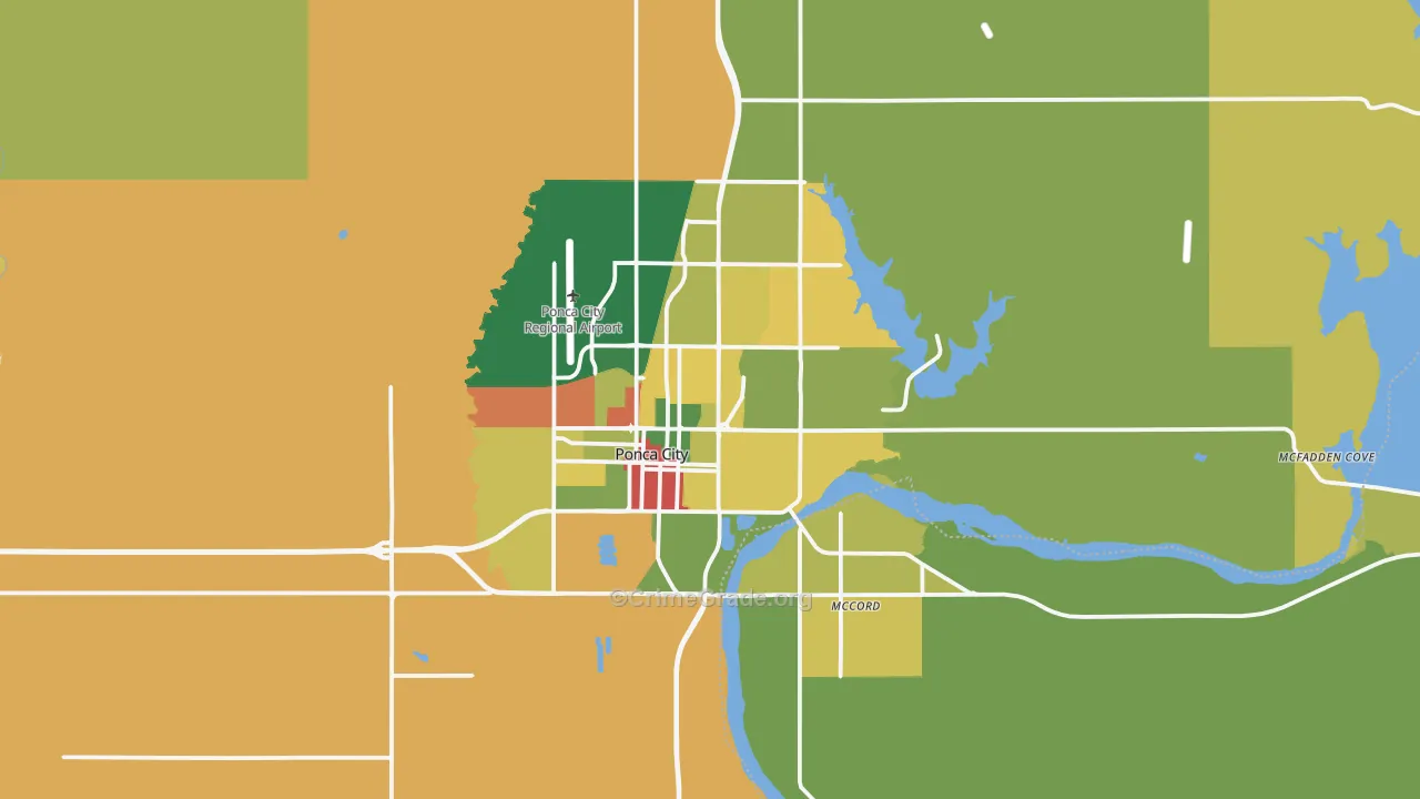 Ponca City, OK Map of Theft Rates