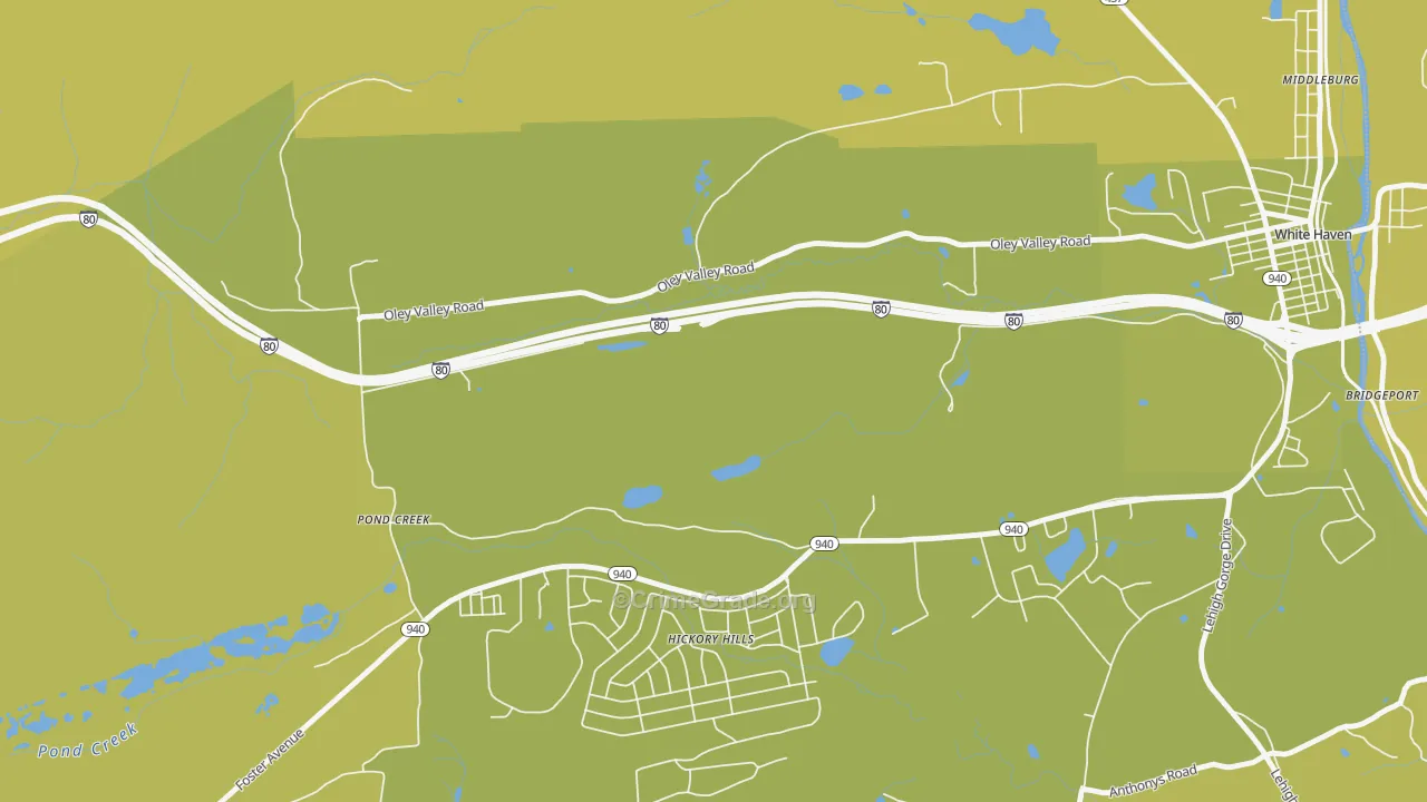 Pond Creek, PA Map of Theft Rates