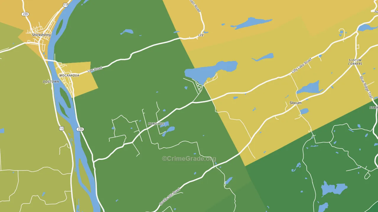 Pond Hill, PA Map of Theft Rates