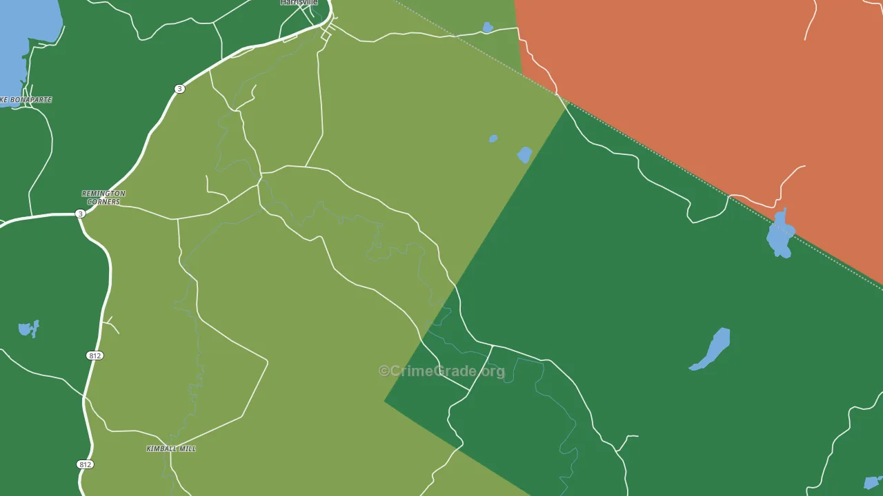 Pond Settlement, NY Map of Theft Rates