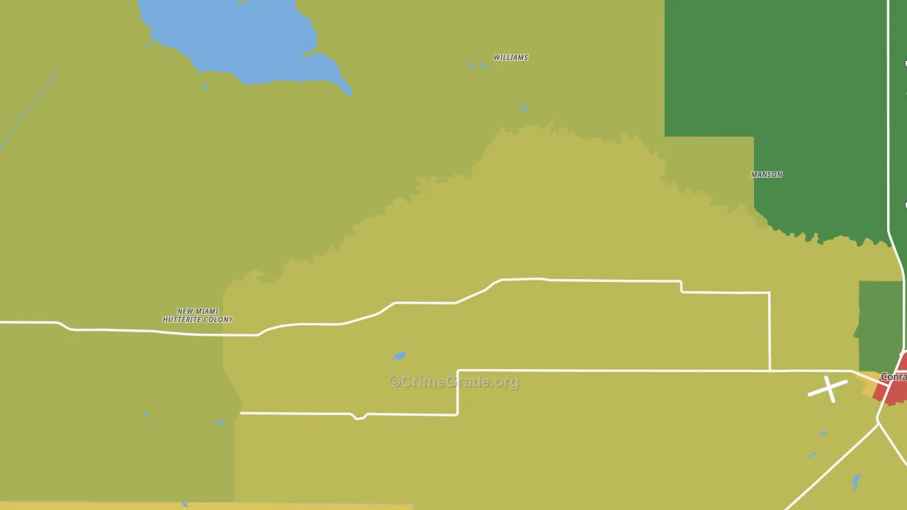 Pondera County, MT Map of Theft Rates