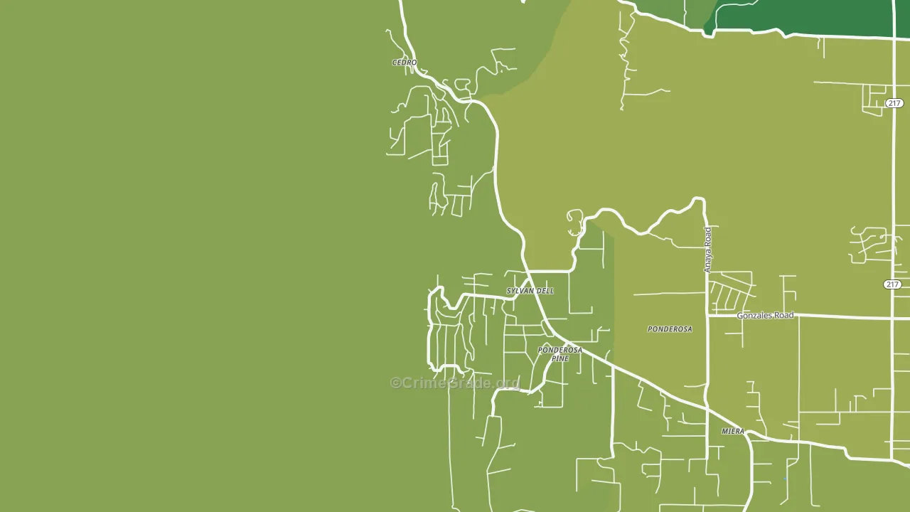 Ponderosa Pine, NM Map of Theft Rates