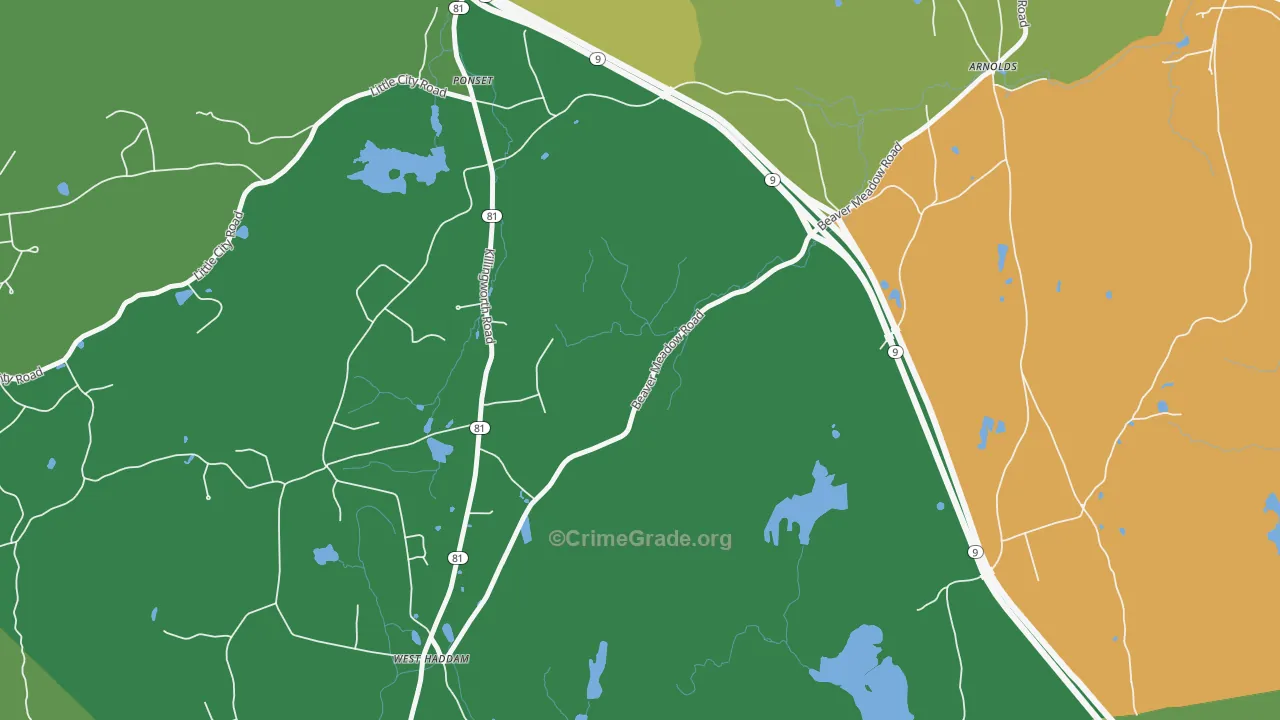 Ponset, CT Map of Theft Rates